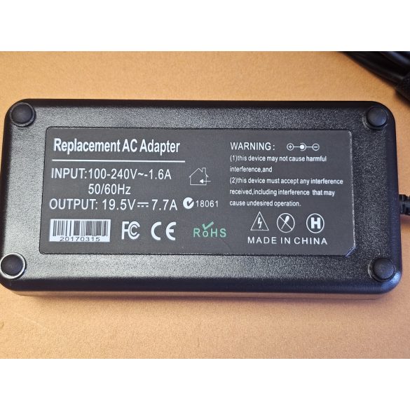 Utángyártott laptop töltő Sony VAIO 150W / 19.5V 7.7A / 6.5mm-4.4mm PIN