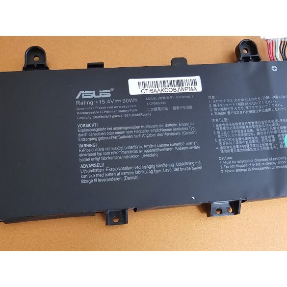 OEM gyári akku ASUS GX550L FA506Q FA706IH FA706QR FX506HC FX506HM FX706H (C41N1906-1) Hosszú kábeles