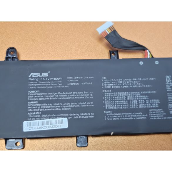 OEM gyári akku C41N1906-1 - ASUS GX550L FA506QR FA506Q FA706I FA706Q FX506H FX706H / 15,4V 90Wh