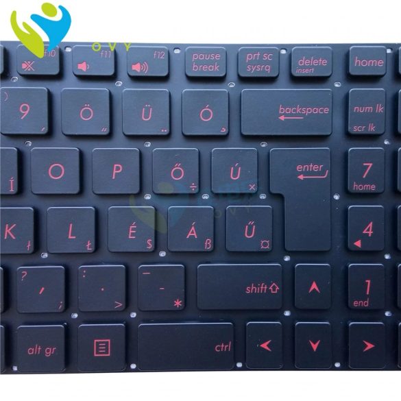 AS06 - klaviatúra magyar HU, fekete, világító Asus G551 G551J N551 N551J