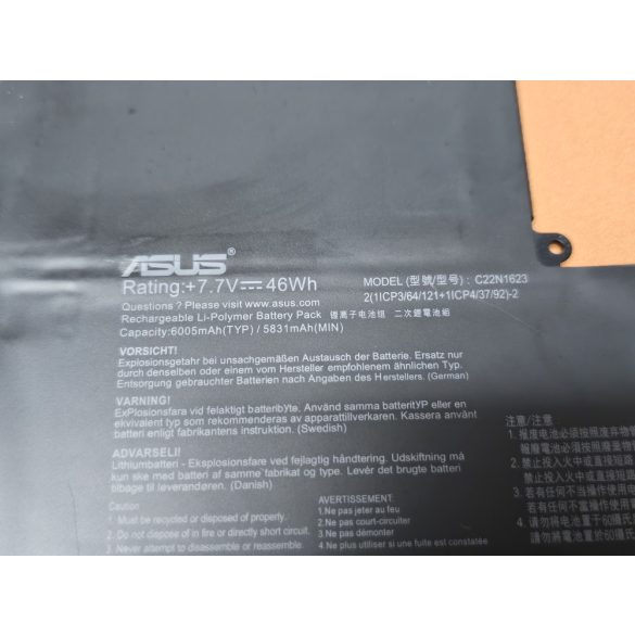 OEM gyári akku Asus ZenBook UX490 UX490U UX490UA  / 7,7V 46Wh (C22N1623)