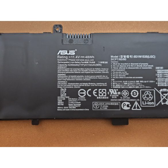 OEM gyári akku Asus ZenBook UX310 UX310U UX310UA UX310UQ UX410 UX410U UX410UA UX410UQ UX3410 B31N153