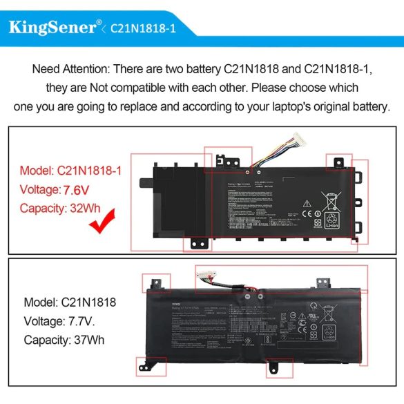 Utángyártott akku ASUS VivoBook A409, F409, X409, X412, Vivobook F509, M509 X509, A512, F512, K512, S51