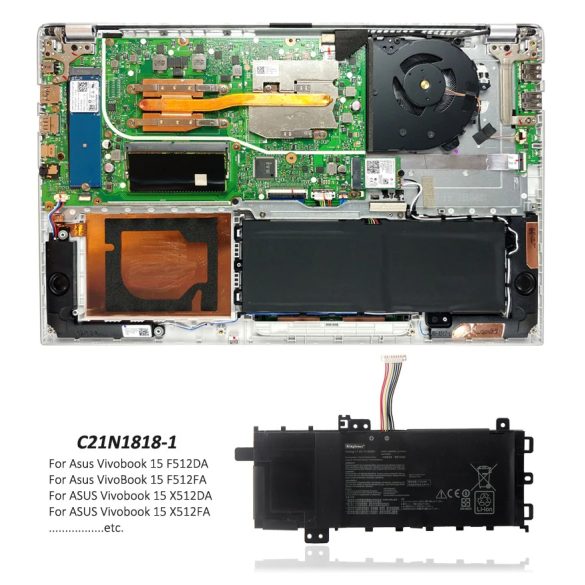 Utángyártott akku ASUS VivoBook A409, F409, X409, X412, Vivobook F509, M509 X509, A512, F512, K512, S51
