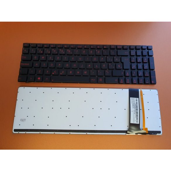 AS25 - klaviatúra spanyol SP, világító fekete (Asus N56, N56V, N76, N76V, U500)
