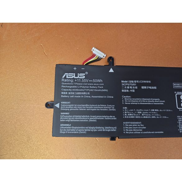 OEM gyári akku ASUS ZenBook Flip 13 UX362 UX362F UX362FA Q326FA / 11,55V 50Wh