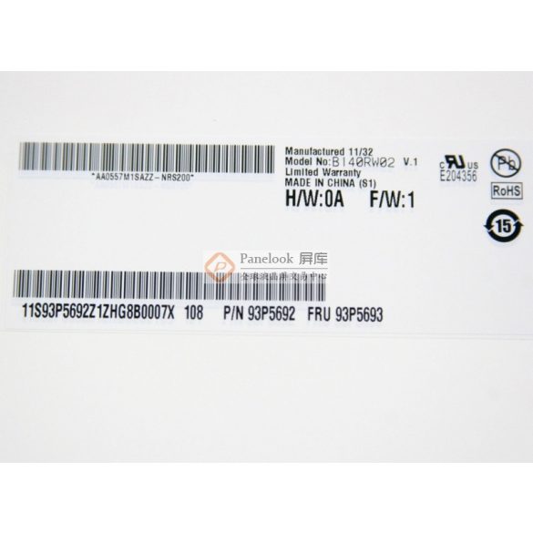 B140RW02 AU Optronics LCD 14" SLIM HD+ 40 pin matt