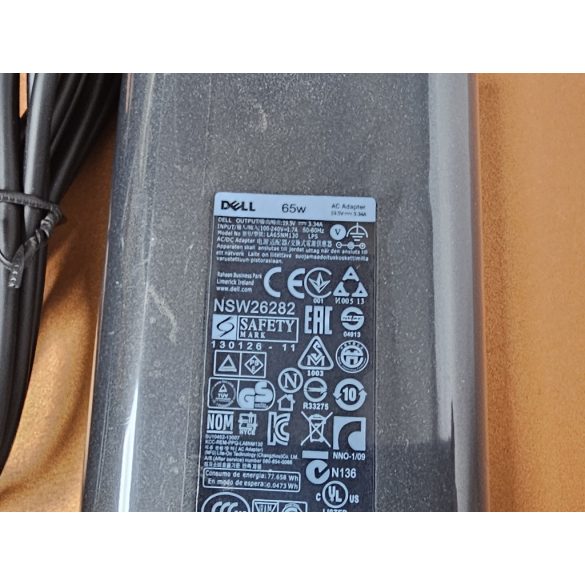 OEM gyári laptop töltő Dell 65W / 19V 3.34A / 7.4-5.0mm