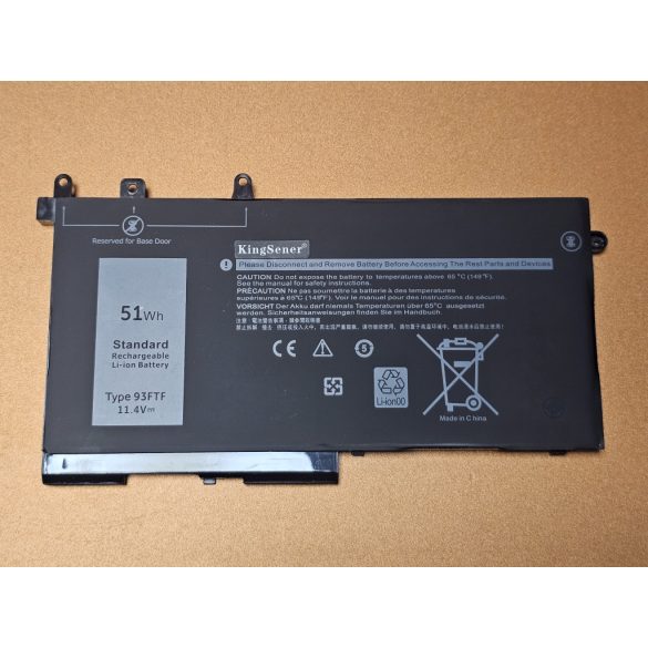 KingSener akku Dell Latitude  5280, 5290, 5480, 5490, 5580, 5590 / 11,4V, 51Wh (93FTF)