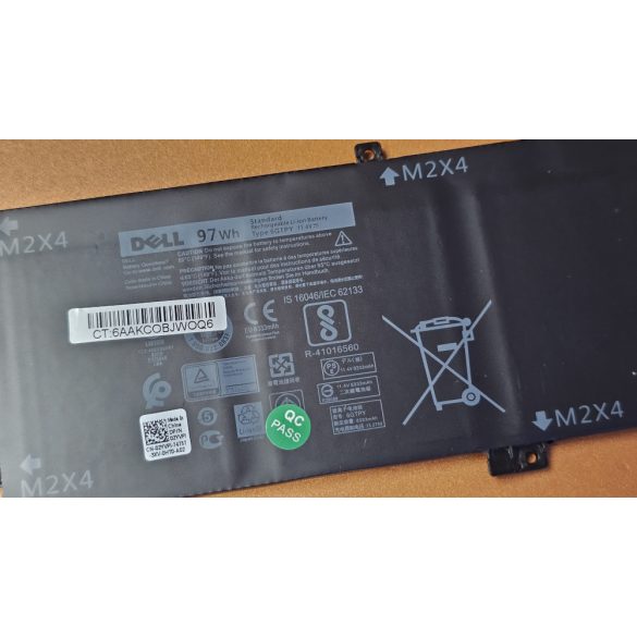OEM packaged battery Dell XPS 15 7590 9560 9570, Dell Precision 15 5520 5530 (6GTPY) 11,4V 8300mAh
