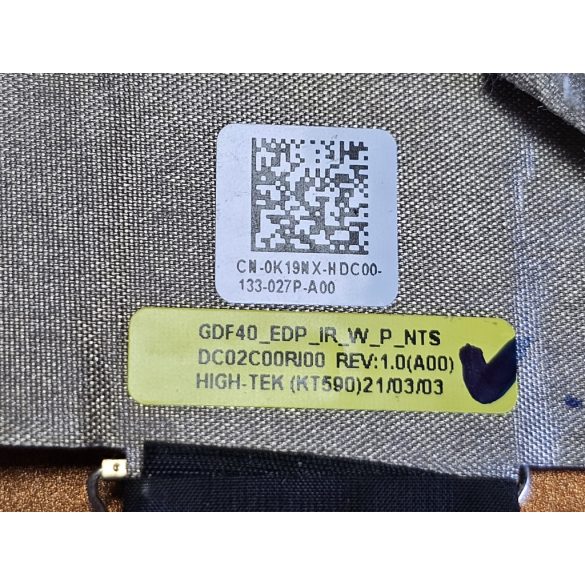 DE20 - Dell Latitude 5420 5421, 5430 5431,  Precision 3470 30 pin eDp kijelző kábel (0K19NX)