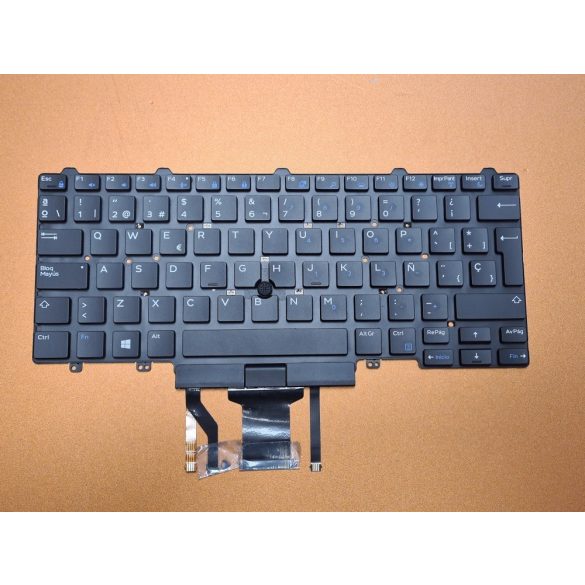 DE29 - klaviatúra spanyol SP, fekete világító (Latitude E5450, E5470, E5480, E7450, E7470, 7480)