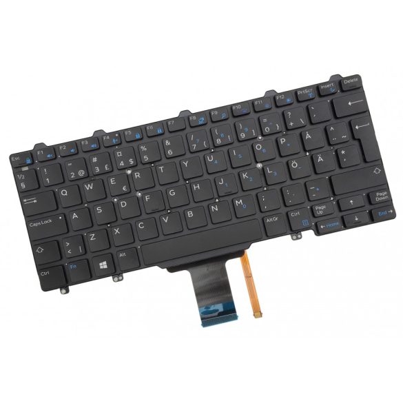 DE35 - klaviatúra  skandináv SKN, fekete világító (Latitude E5250, E7250)