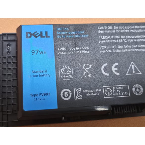 OEM gyári akku Dell Precision M4600, M4700, M4800, M6600, M6700, M6800 / 11,1V  9000mAh (FV993)