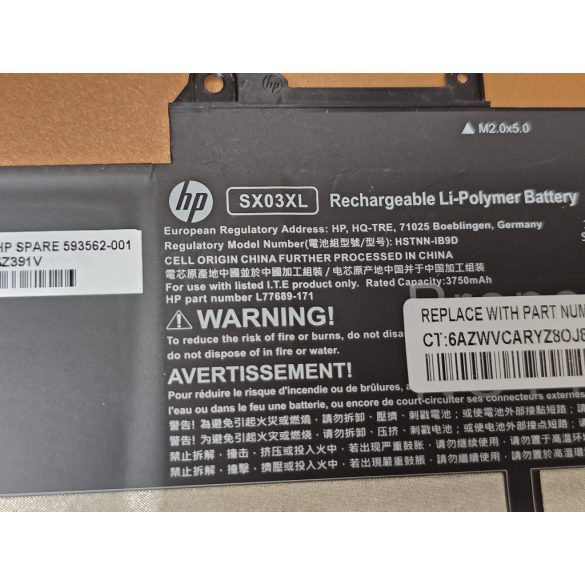 OEM battery for HP Pavilion x360 13-BB, 14-DV, 14-DW, 14M-DW, 14-DK / 11,5V 3560mAh