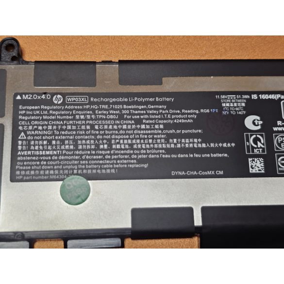 OEM gyári akku WP03XL - HP Elitebook 830 G9, 830 G10, 840 G9, 840 G10, 860 G9, 860 G10, Folio 1040 G