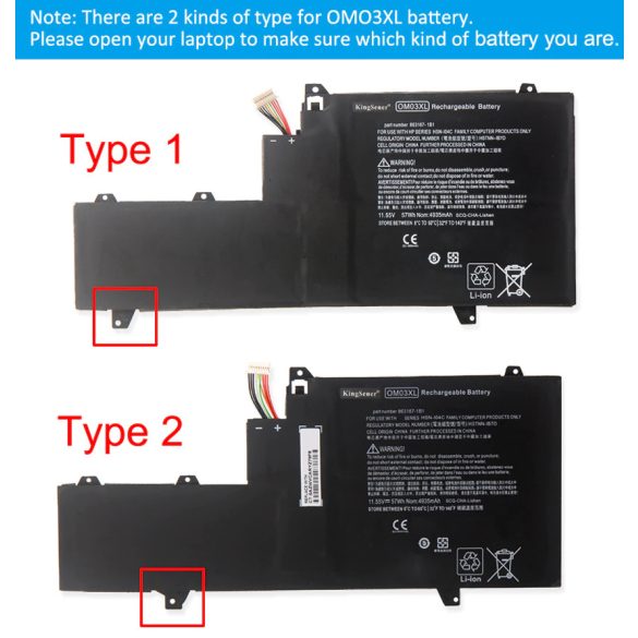 OEM gyári akku Elitebook X360 1030 G2, OM03XL / 11,55V 57Wh 