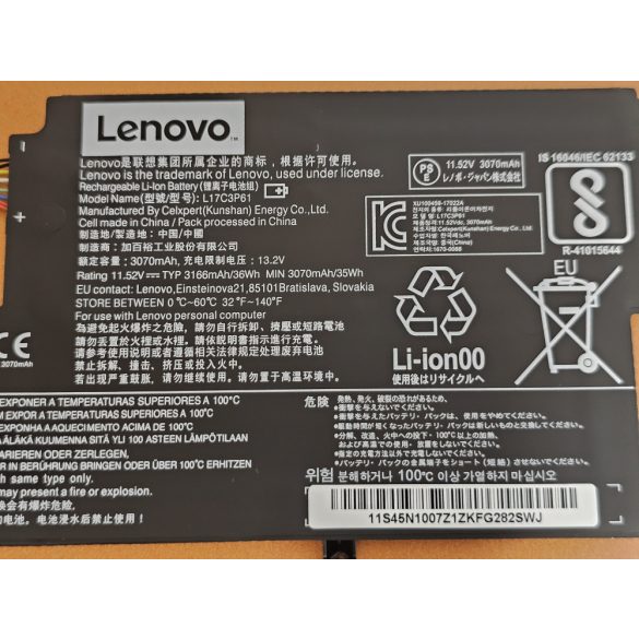 OEM gyári akku Lenovo IdeaPad 320S-13IKB, Yoga 720-12IKB,  330-11IGM / 11,58V 36Wh (L17M3P61)