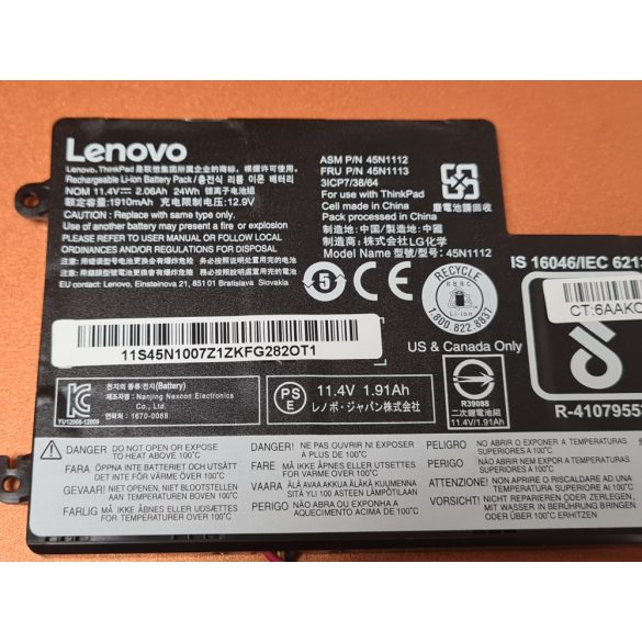 OEM gyáril akku Lenovo ThinkPad T440 T440s T450 T460 X230s X240 X250 X260 X270 / 11,4V 2000mAh