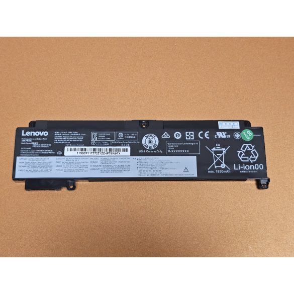 OEM gyári akku Lenovo ThinkPad T460s, T470s / 11,4V 1930Ah (00HW024)