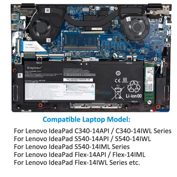 OEM gyári akku  Lenovo  IdeaPad C340-14API, C340- 14IWL, S540-14API, S540-14IML, Flex-14API, Flex-14IML / 15,3V, 45Wh