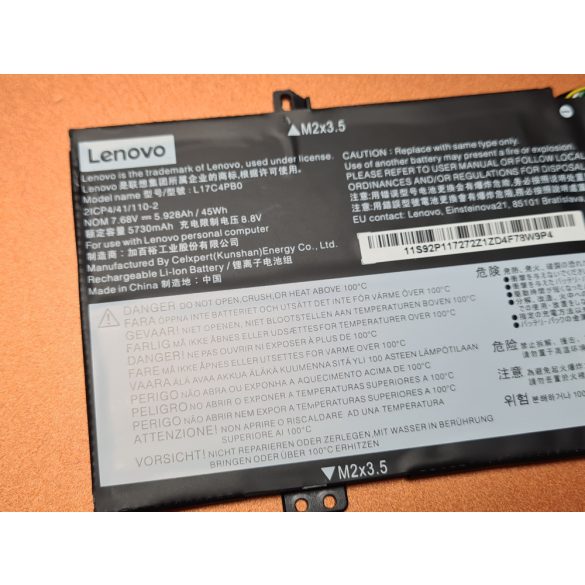OEM gyári akku  Lenovo  IdeaPad 530S-14ARR, 530S-14IKB, 530S-15IKB, Flex6-14, Yoga 530-14ARR, Yoga 530-14IKB / 7,6V, 45Wh