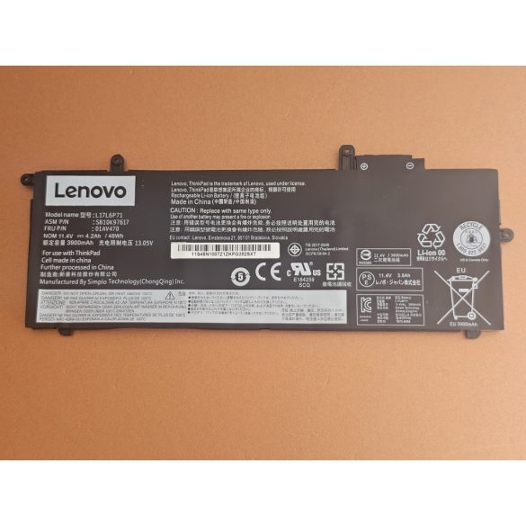 OEM gyári akku L17L6P71 - ThinkPad X280 / 11.4V 48WH