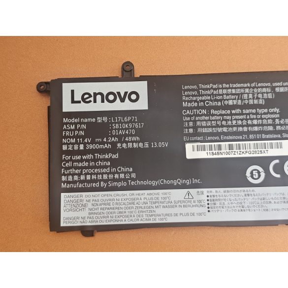 OEM gyári akku L17L6P71 - ThinkPad X280 / 11.4V 48WH