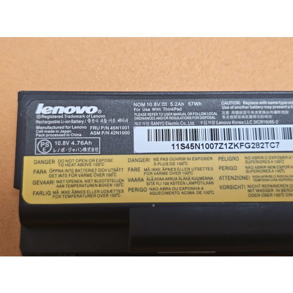 OEM gyári akku Lenovo ThinkPad T430 T430I T530 T530I W530 SL430 SL530 L430 L530 / 11,1V 5200mAh
