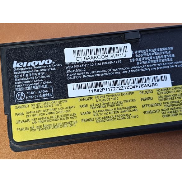 OEM gyáei akku Lenovo ThinkPad X240 T440S T440 X250 T450S X260 S440 S540 L450 L470 45N1130 / 11,1V 4400mAh