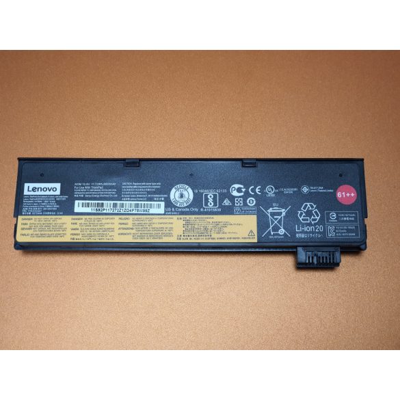 OEM gyári akku Lenovo ThinkPad T470, T480, T570, T580, A475, P51S T25 / 10,8V 6600mAh