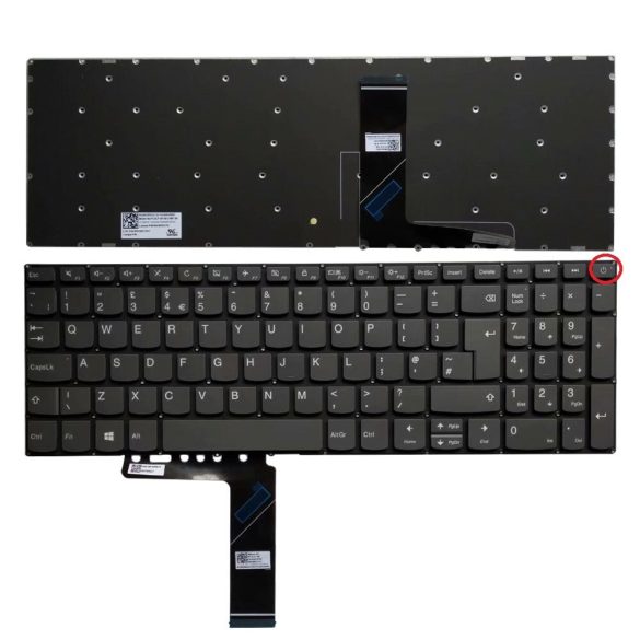 LV14A - klaviatúra angol UK, szürke (Lenovo IdeaPad 520-15IKB, 320-15ISK, 320S-15IKBR, 330-15)