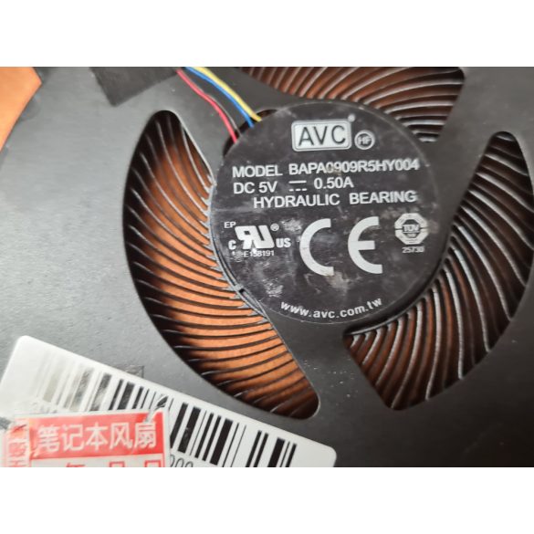 LV25B - CPU hűtő ventilátor Legion Y7000, R7000, 2020H, Y550-15E, Legion5 15IMH05H, 15IMH05, 15ARH05, 15ARH05H (5V!!!)