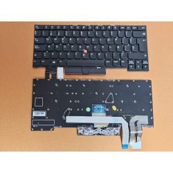   LV37 - klaviatúra magyar HU, fekete világító ThinkPad E580 E585 L580 E590 E595 L590 T590 P52 P72 P53 P73 P15s T15