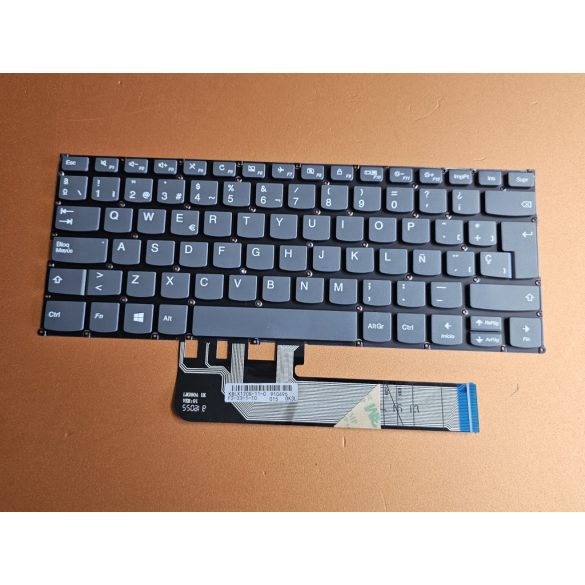 LV38 - klaviatúra spanyo SP, szürke (Lenovo Flex 6-14IKB, Yoga 530-14IKB, 530-15ARR, 730-13IWL, 730-13IKB, 730-15IKB)  